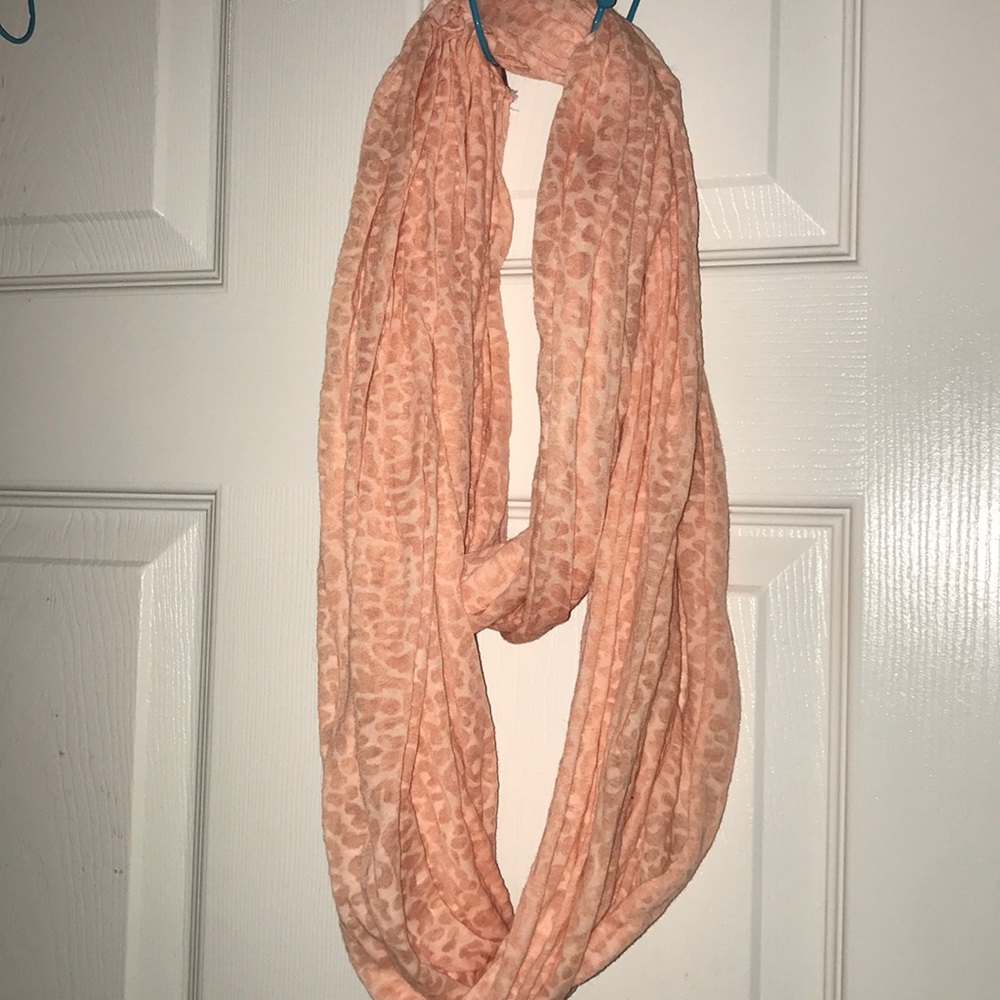 Peach cheetah scarf